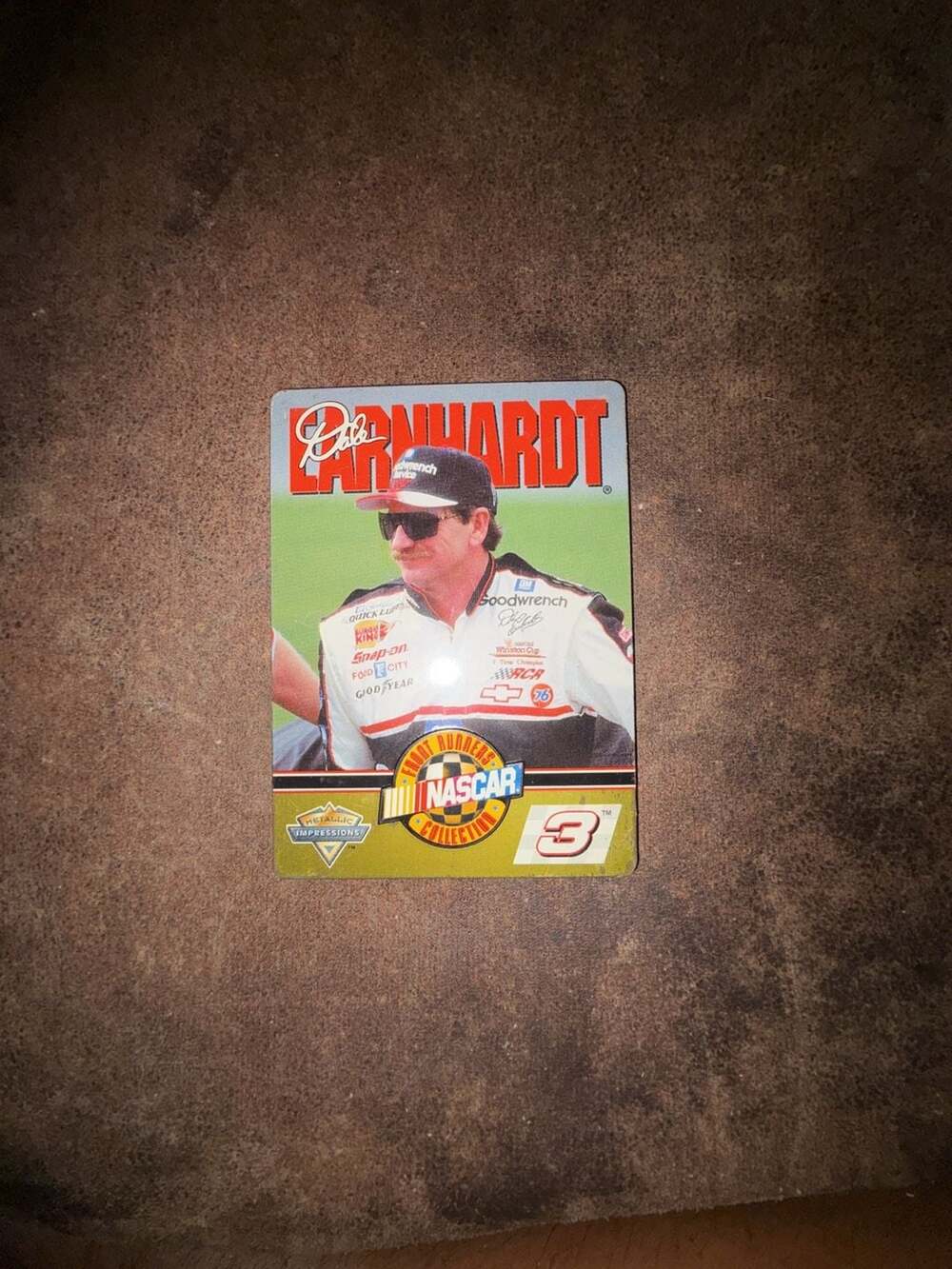 Dale Earnhardt Metallic Impressions NASCAR Front Runners Collection Metal Card #